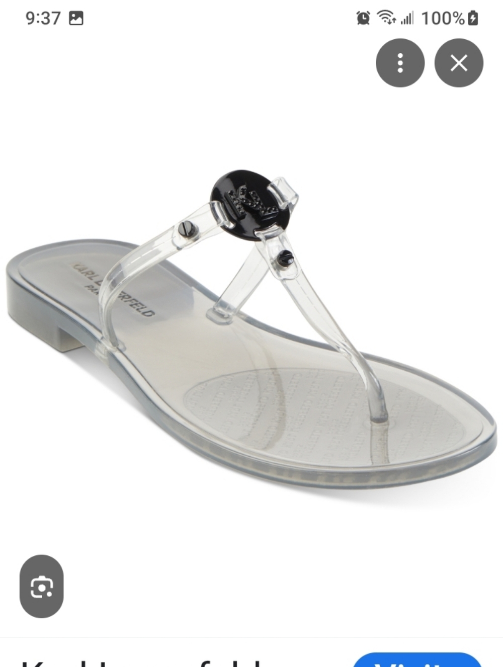 Karl Lagerfeld Paris Wylda Flat Thong Sandals In Color Gray Smoke. Size 6 NWT
